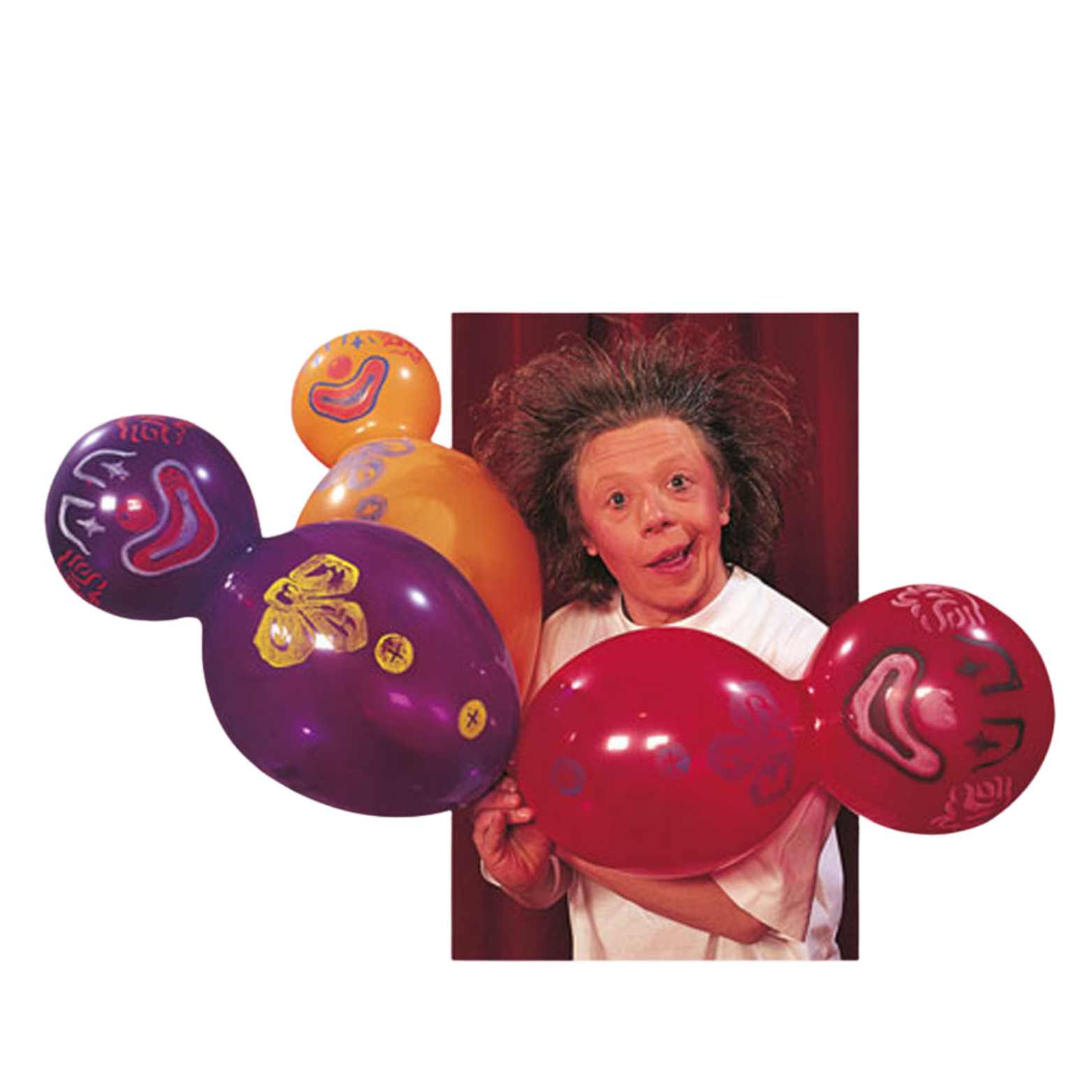 Luftballon in Clown-Optik