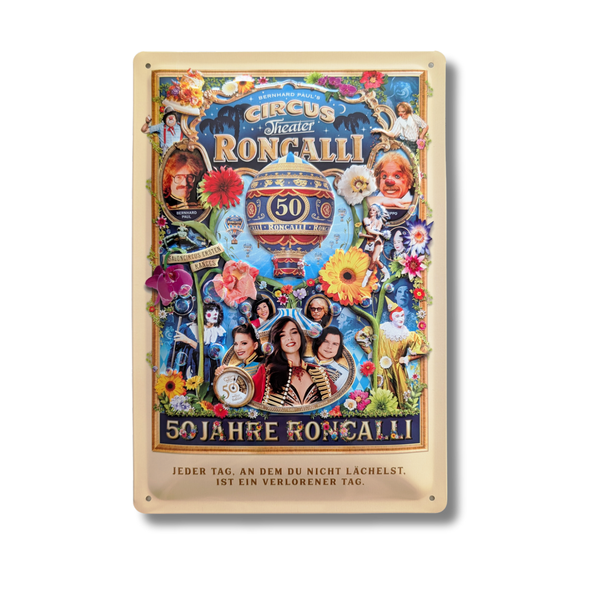 Blechschild "50 Jahre Roncalli"