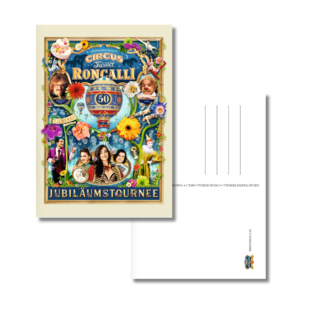 Postkarte: 50. Jubiläum (Tourneeplakat)