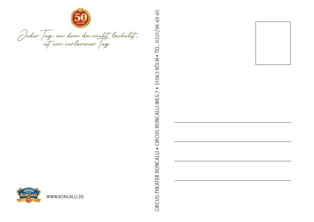 Postkarte: 50. Jubiläum (Goldfolie)