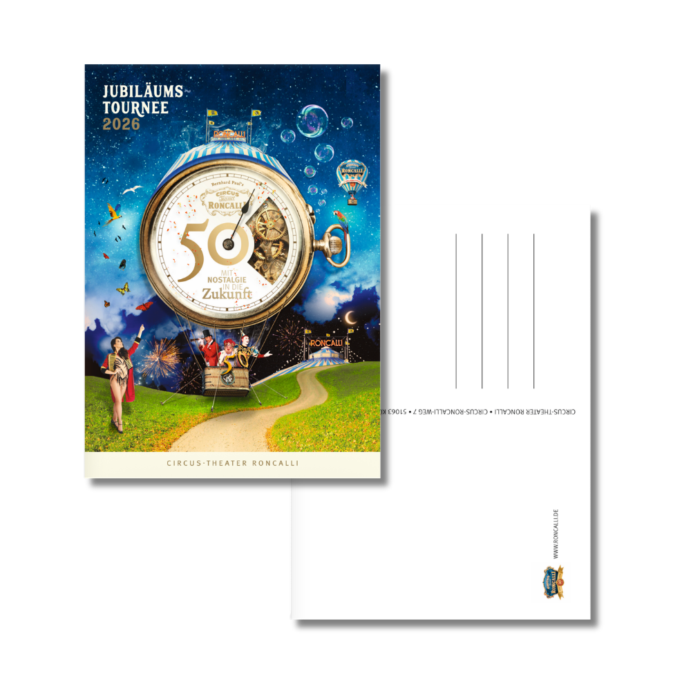 Postkarte: 50. Jubiläum (Uhr)