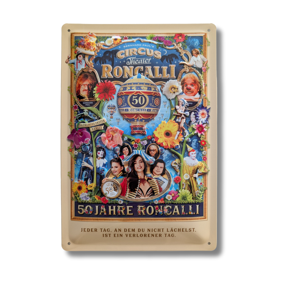 Blechschild "50 Jahre Roncalli"